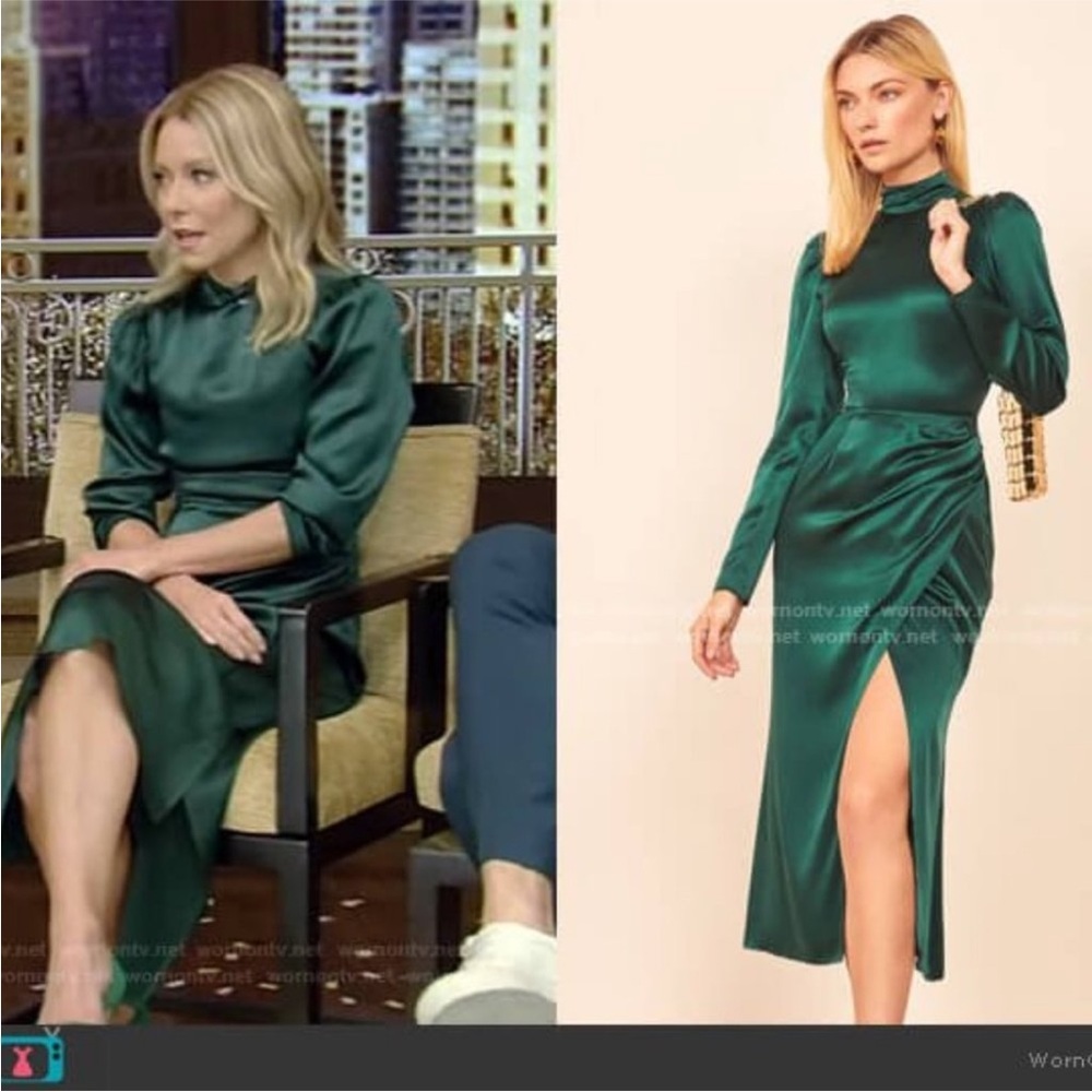 Reformation Emerald Long Sleeve Dress